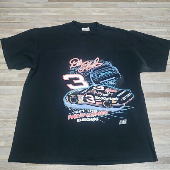 Vintage 90s Dale Earnhardt Virtual Intimidator Mind Games NASCAR Shirt 2XL XXL - Picture 1 of 8